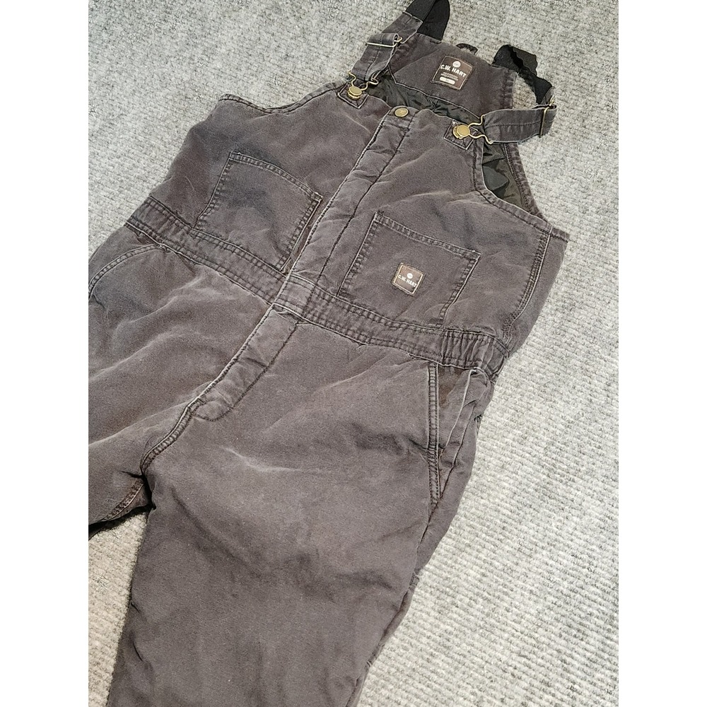CW‎ Hart Mens XL Insulated Duck Canvas Bib Overalls Quilted Lined Workwear Black